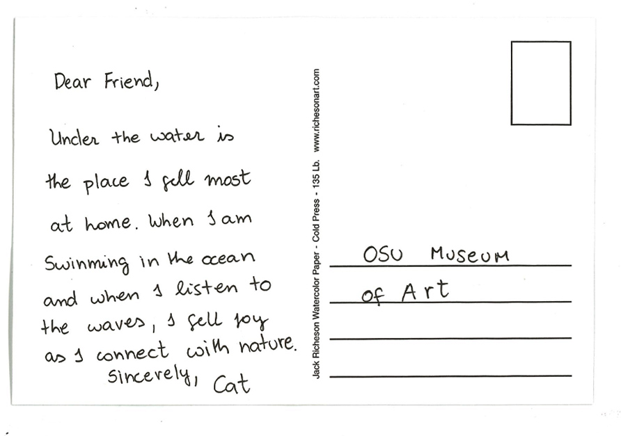 Postcard note Cat