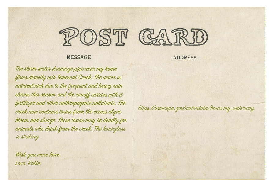 watercolor postcard drainage pipe back