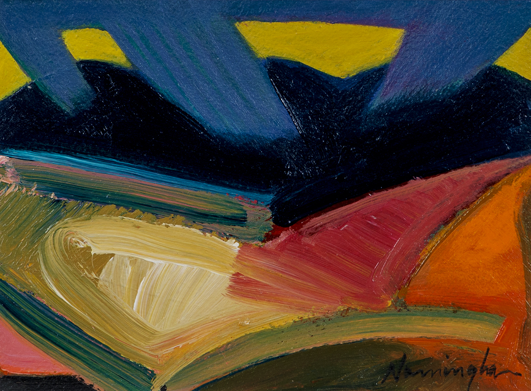 An ArtFull Decade A brightly colored abstract painting by Dan Naminga.