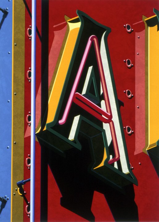"An American Alphabet: A" by Robert Cottingham A Letter Paint by Robert Cottingham