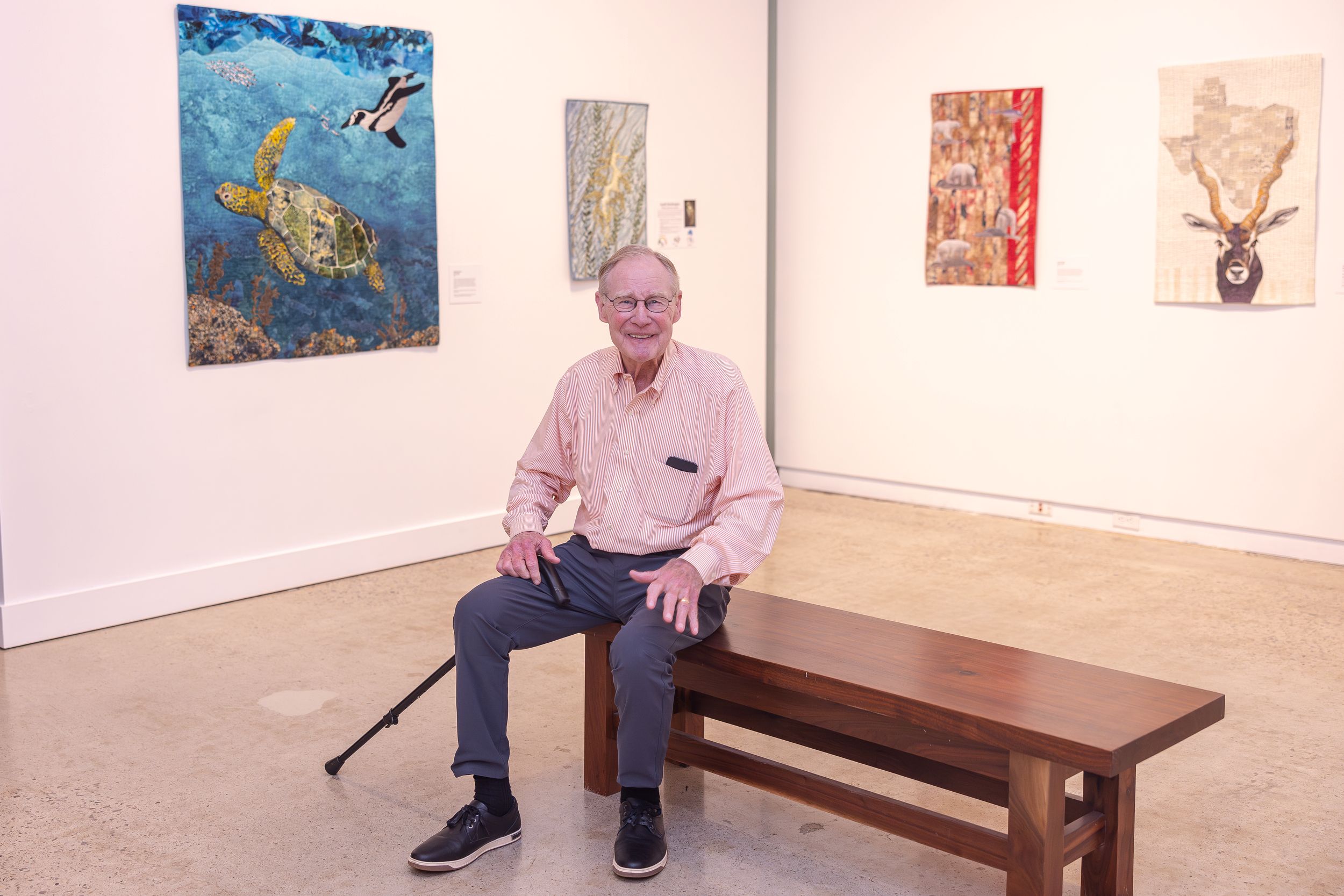 Former President in the museum Former president Burns Hargis visits the museum